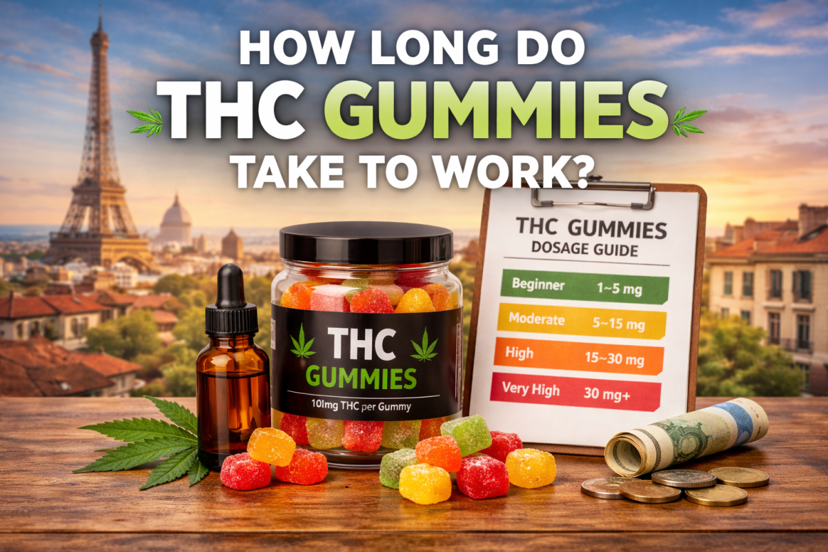 Wondering how long THC gummies take to work? Learn the average onset time, how long effects last, and tips for safe THC edible dosing.