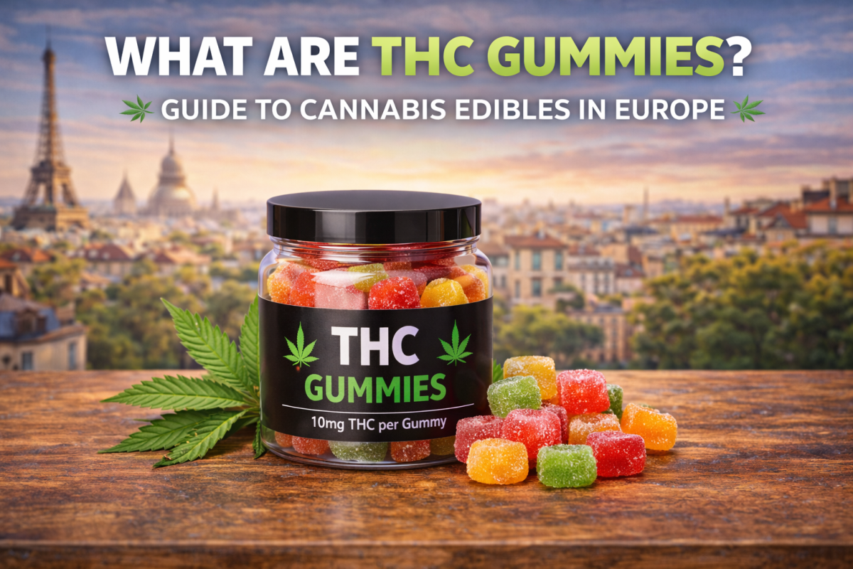What are THC gummies? Learn how these cannabis edibles work, their ingredients, effects, dosage, and why they are popular across Europe.