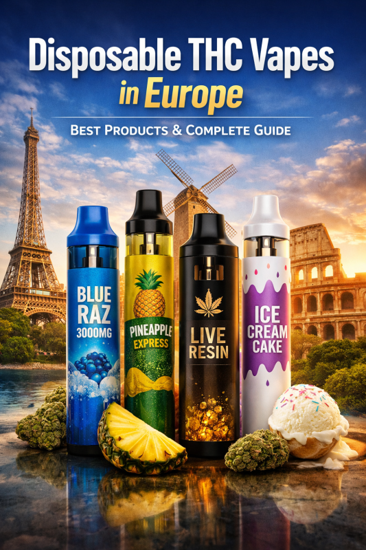 Discover the best disposable THC vapes in Europe, including 2G and 3G options, live resin vapes, and top flavors. Find the right vape for your needs.
