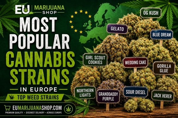 Explore the most Popular Cannabis Strains in Europe: Top Weed Strains, different THC levels, how to consume, and how to purchase discreetly in Europe